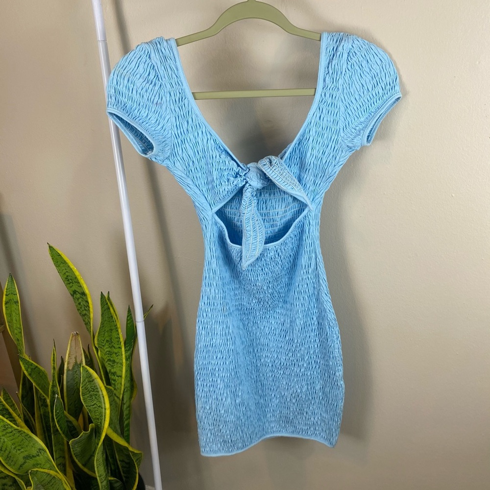 Baby Blue Fitted Dress | XS